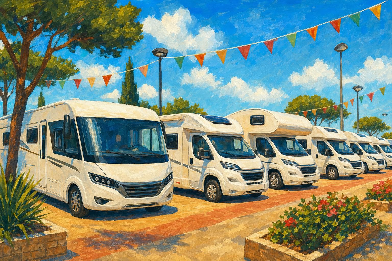 Illustration gouache : panorama des marques de camping-car