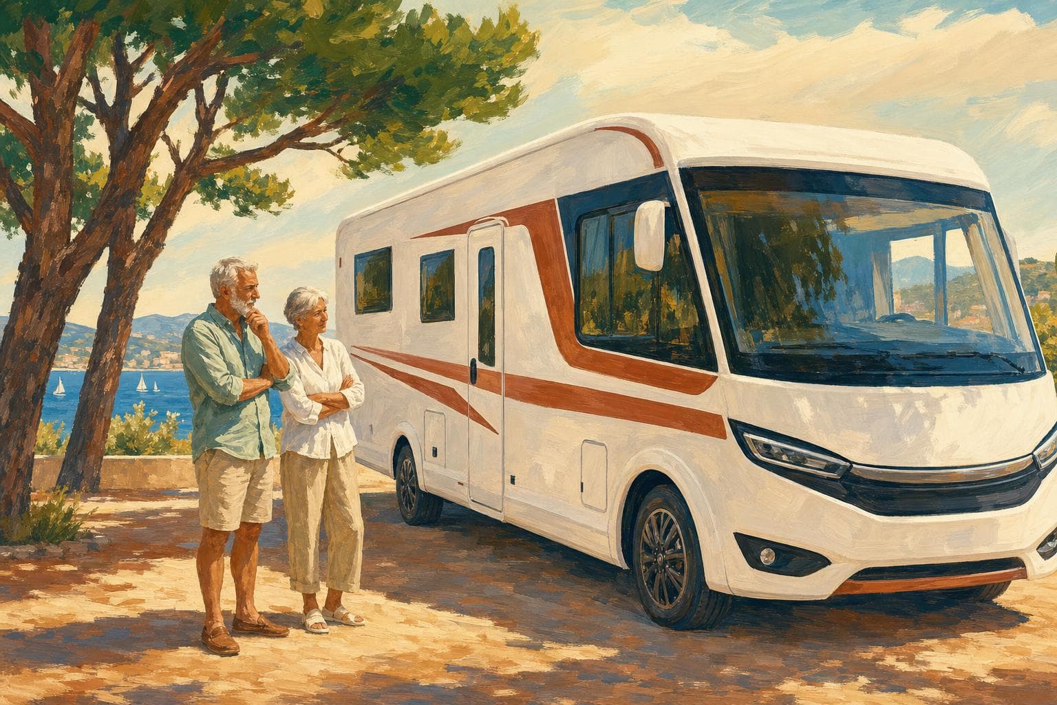 Illustration gouache : cote et budget d’un camping-car